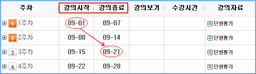 강의실 출석정보보기 캡쳐화면